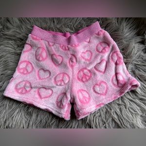 Girls pink plush shorts size 7/8 pajamas